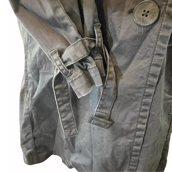 Old Navy Gray Rain Trench Coat Plus Size XXL Outerwear Collared Long Sleeves - Picture 5 of 9